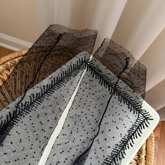 Black Mesh Sheer Polka Dot High Calf Socks - Picture 3 of 5